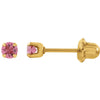 14k Yellow Gold with Stainless Steel Solitaire "October" Birthstone Piercing Earrings 14k Yellow Gold with Stainless Steel Solitaire "October" Birthstone Piercing Earrings