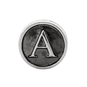 Sterling Silver 10.6mm Letter "A" Alpha Cylinder Bead Sterling Silver 10.6mm Letter "A" Alpha Cylinder Bead