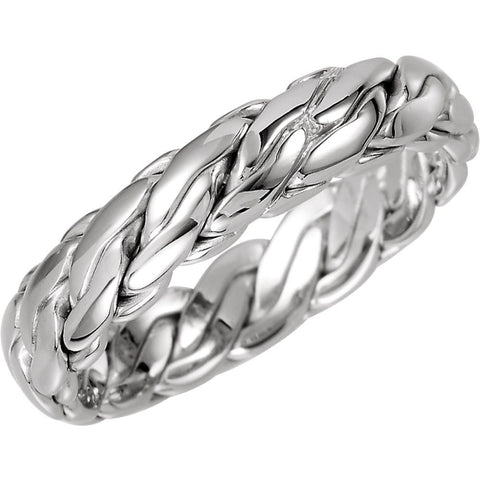 14k White Gold 5mm Hand-Woven Band Size 8.5 14k White Gold 5mm Hand-Woven Band Size 8.5