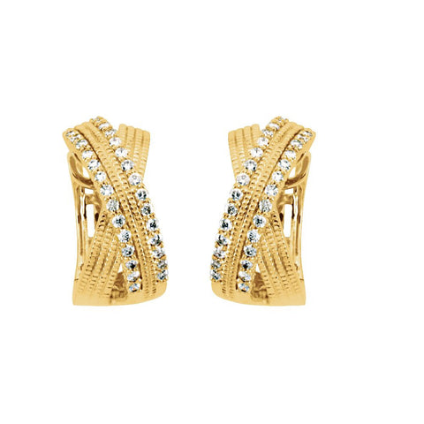 14k Yellow Gold Diamond Earrings 14k Yellow Gold Diamond Earrings