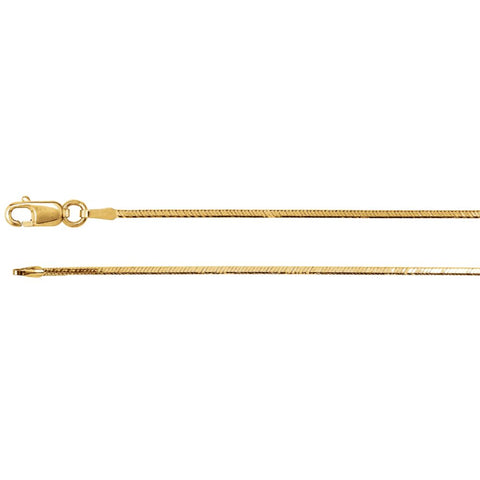14k Yellow Gold 1mm Square Diamond-Cut Snake "24" Chain 14k Yellow Gold 1mm Square Diamond-Cut Snake "24" Chain