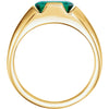 14k Yellow Gold Chatham Created Emerald Men's Ring, Size 11