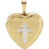Heart Cross Locket in Gold Plated Sterling Silver