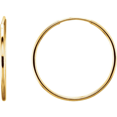 14k Yellow Gold 20mm Endless Hoop Earrings 14k Yellow Gold 20mm Endless Hoop Earrings