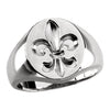 Men's Signet Ring With Fleur-De-Lis in 14K White Gold (Size 10) Men's Signet Ring With Fleur-De-Lis in 14K White Gold (Size 10)
