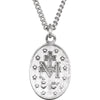 Sterling Silver 14.75x11mm Oval Miraculous Medal 18" Necklace
