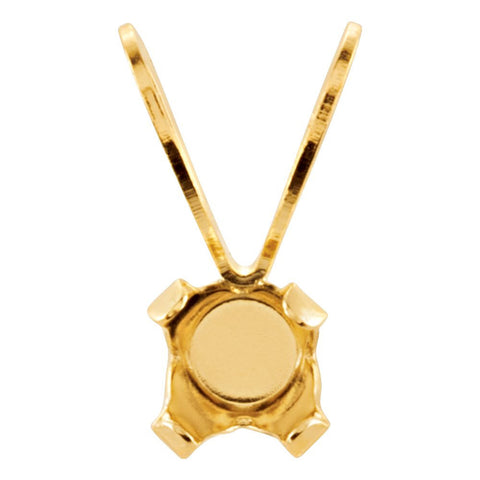 14k Yellow Gold 4mm Round 4-Prong Snap Set Pendant Mounting 14k Yellow Gold 4mm Round 4-Prong Snap Set Pendant Mounting