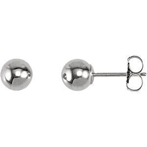 14k White Gold 5mm Ball Earrings 14k White Gold 5mm Ball Earrings