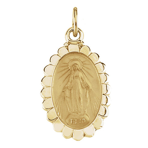 14k Yellow Gold 17x11mm Miraculous Medal