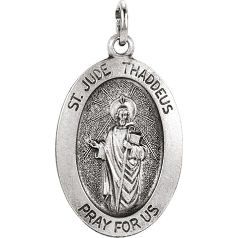 Sterling Silver 21x13.5mm Oval St. Jude Thaddeus Medal Sterling Silver 21x13.5mm Oval St. Jude Thaddeus Medal
