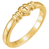 Heart with Cross Chastity Ring in 14k Yellow Gold ( Size 7 )