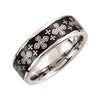 Dura Cobalt Wedding Band Ring with Black Laser Crosses (Size 14 )