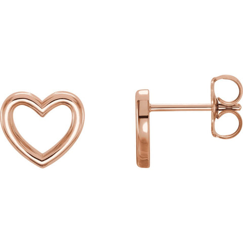 14k Rose Gold Heart Earrings 14k Rose Gold Heart Earrings