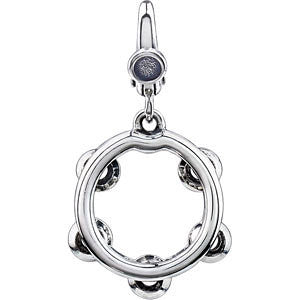 Sterling Silver Tambourine Charm Sterling Silver Tambourine Charm