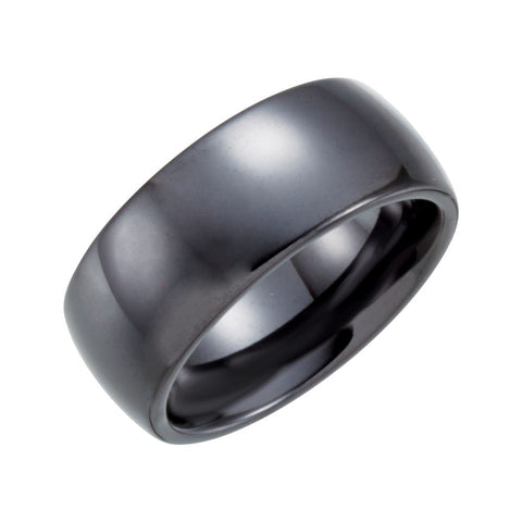 Black Ceramic 8mm Domed Band Size 7 Black Ceramic 8mm Domed Band Size 7