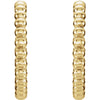 14k Yellow Gold 21mm Beaded Hoop Earrings