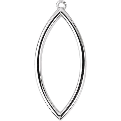 14k White Gold Marquise Shaped Dangle 14k White Gold Marquise Shaped Dangle