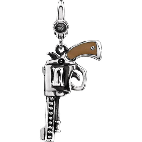 Sterling Silver Enamel Pistol Charm Sterling Silver Enamel Pistol Charm