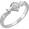 14k White Gold The Gift Wrapped Heart« Ring, Size 5