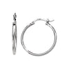 14k White Gold 22mm Round Tube Hoop Earrings 14k White Gold 22mm Round Tube Hoop Earrings