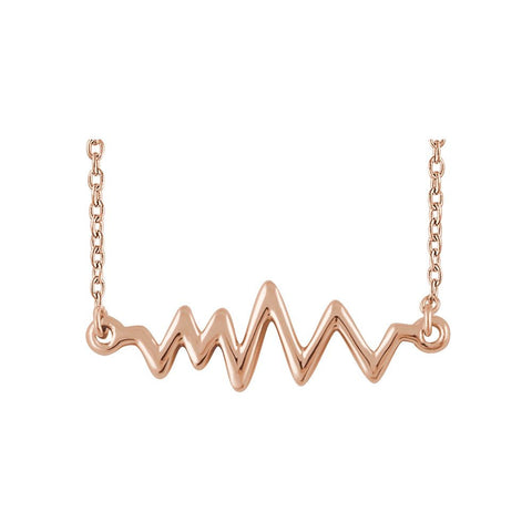 14k Rose Gold Heartbeat 16-18" Necklace 14k Rose Gold Heartbeat 16-18" Necklace