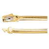 3 mm Two Tone Reversible Omega Chain in 14k White and Yellow Gold ( 16 Inch )