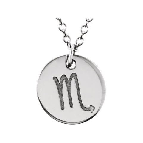 14k White Gold Scorpio Zodiac Necklace 14k White Gold Scorpio Zodiac Necklace