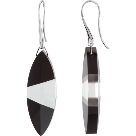 Sterling Silver Onyx & Clear Quartz Earrings Sterling Silver Onyx & Clear Quartz Earrings