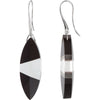 Pair of 38.00X13.00 mm Sterling Silver Onyx & Clear Quartz Earrings Pair of 38.00X13.00 mm Sterling Silver Onyx & Clear Quartz Earrings