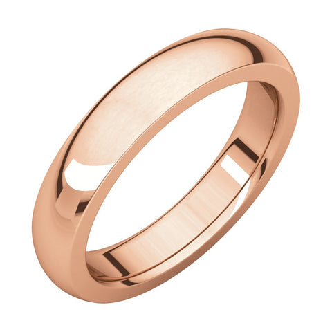 10k Rose Gold 4mm Heavy Comfort Fit Band, Size 8