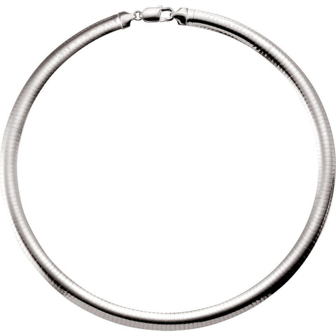 Sterling Silver 7.25mm Domed Omega 18" Chain Sterling Silver 7.25mm Domed Omega 18" Chain