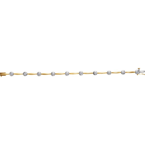 14K Yellow/White 1 CTW Diamond Line 7.5" Bracelet