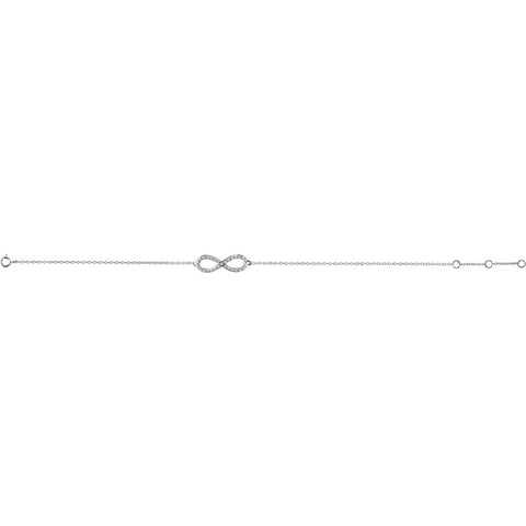 14k White Gold 1/6 CTW Diamond Infinity-Inspired 8" Bracelet