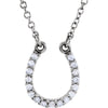 0.08 CTW Diamond & Platinum Horseshoe Necklace (16-Inch) 0.08 CTW Diamond & Platinum Horseshoe Necklace (16-Inch)