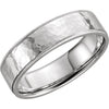 14k White Gold 6mm Flat Comfort-Fit Milgrain Hammer Finish Band, Size 9 14k White Gold 6mm Flat Comfort-Fit Milgrain Hammer Finish Band, Size 9