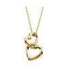 Double Heart Pendant on a 18-Inch Solid Rope Chain in 14K Yellow Gold Double Heart Pendant on a 18-Inch Solid Rope Chain in 14K Yellow Gold