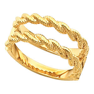 14k Yellow Gold Ring Guard, Size 6