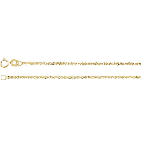 14k Yellow Gold 1.25mm Sparkle Singapore 20" Chain