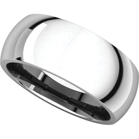 Sterling Silver 8mm Comfort Fit Band, Size 11