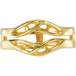14k Yellow Gold Accented Ring Guard Mounting, Size 6