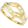 14k Yellow Gold Accented Ring Guard Mounting, Size 6 14k Yellow Gold Accented Ring Guard Mounting, Size 6