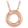 14k Rose Gold 10mm Circle 18-inch Necklace