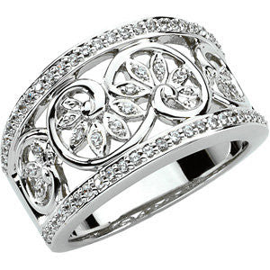 14k White Gold 1/3 CTW Diamond Anniversary Band, Size 7 14k White Gold 1/3 CTW Diamond Anniversary Band, Size 7