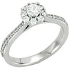 14K White Gold 1/2 CTW Diamond Halo-Styled Cluster Engagement Ring or Matching Band (Size 6)