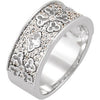 3/8 CTW Diamond Etruscan Inspired Anniversary Band in 14K White Gold (Size 6)