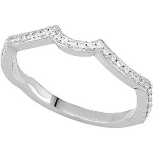 14k White Gold 1/5 CTW Diamond Band, Size 7 14k White Gold 1/5 CTW Diamond Band, Size 7