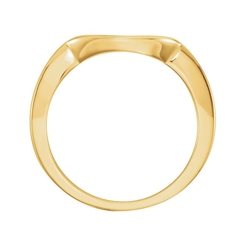 14k Yellow Gold Band for 7.4mm Engagement Ring, Size 6
