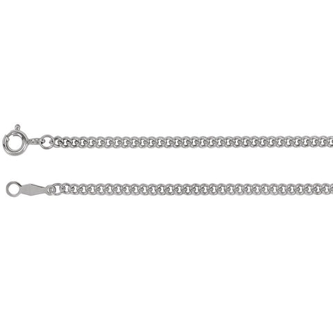 Sterling Silver 2.25mm Solid Curb Link 24" Chain