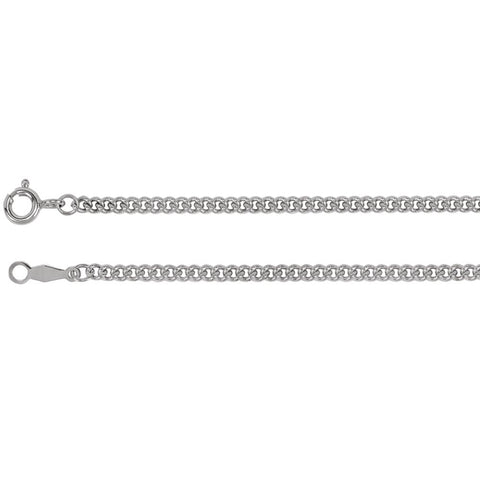 Sterling Silver 2.25mm Solid Curb Link 24" Chain Sterling Silver 2.25mm Solid Curb Link 24" Chain