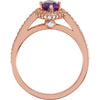 14k Rose Gold 1/3 CTW Diamond Semi-set Engagement Ring, Size 7